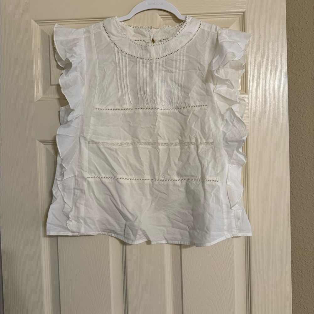 Jessica Simpson White Ruffle Blouse
